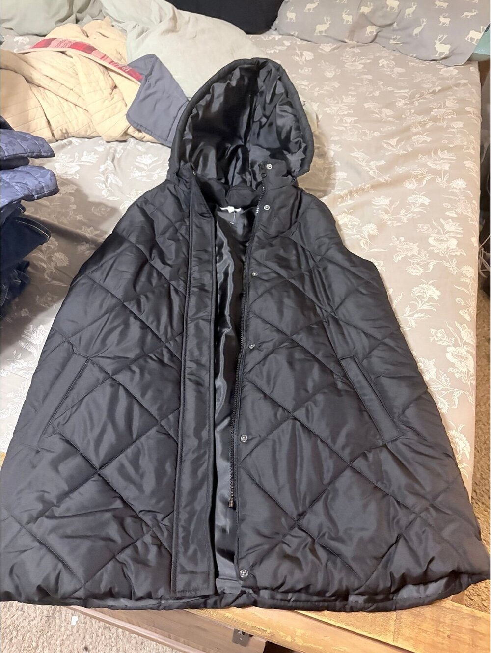 Maurice’s Long Black Puffy Vest